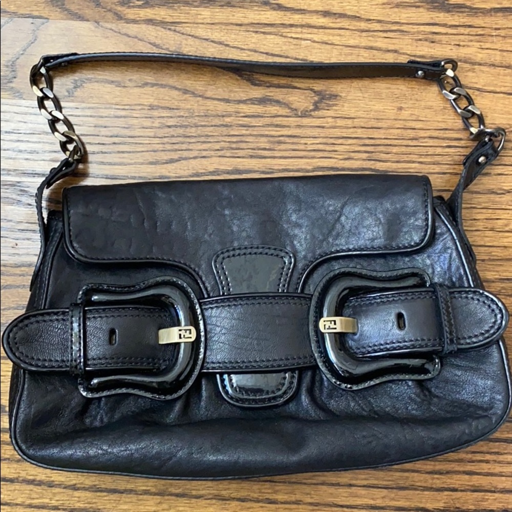 FENDI Black Leather purse